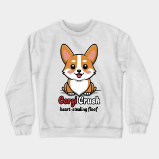 Whimsical Wonders: Corgi Crunch Heart-Stealing Floof Animation Crewneck Sweatshirt